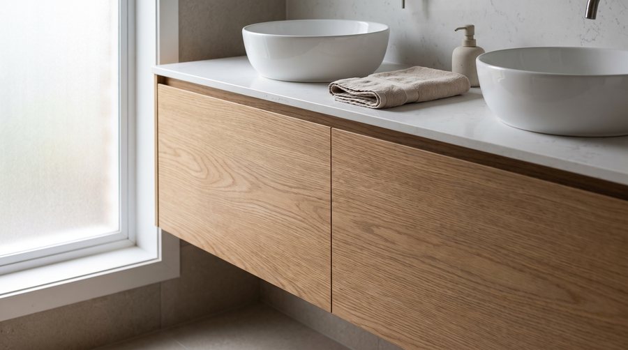 Doğal Meşe Asma Banyo — CMZ Mobilya